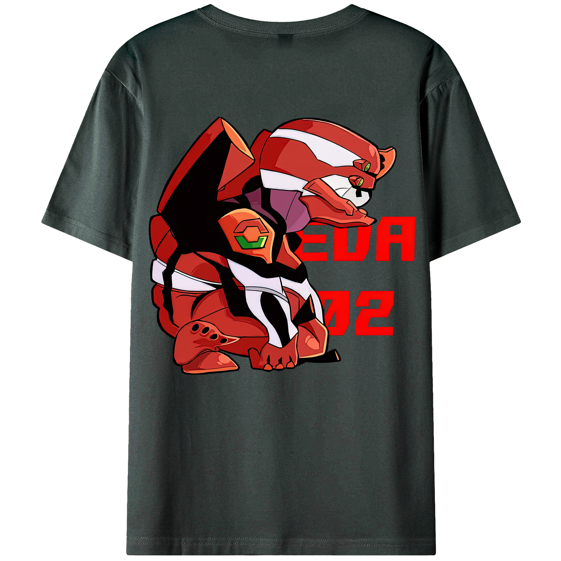 （画像用） EVA 新世紀エヴァンゲリオン 綿100％ メンズ半袖Tシャツ（バックプリント） 通気性